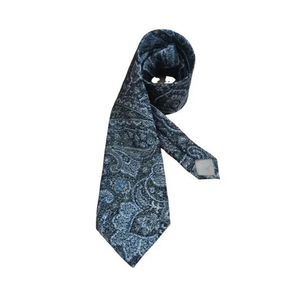 SANTOSTEFANO BY ITALO FERRETTI Green Paisley Silk Tie ITALY 58”/ 3.1” EX COND